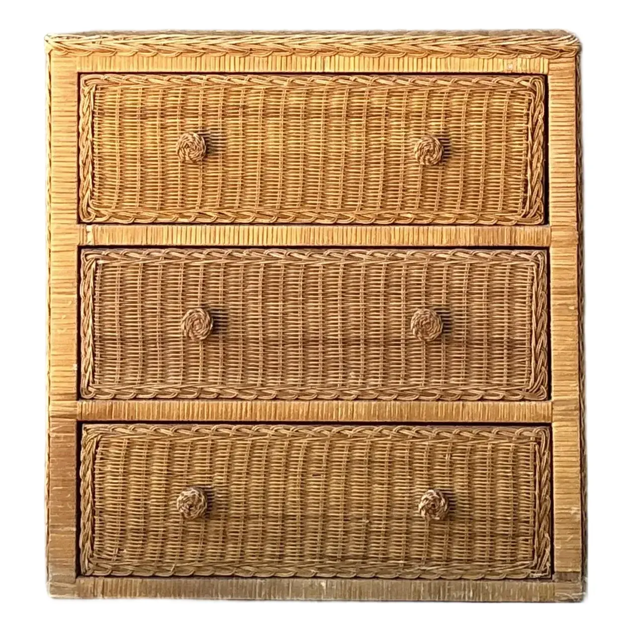 Vintage Woven Rattan Chest of Drawers - Detail view
