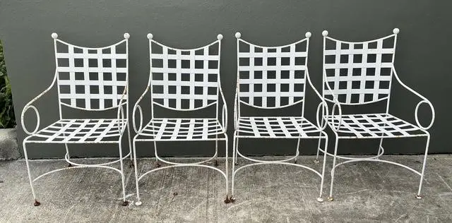 Vintage Wrought Iron Dining Chairs After Papperzini - Top view