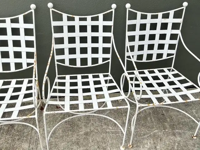 Vintage Wrought Iron Dining Chairs After Papperzini - Back view