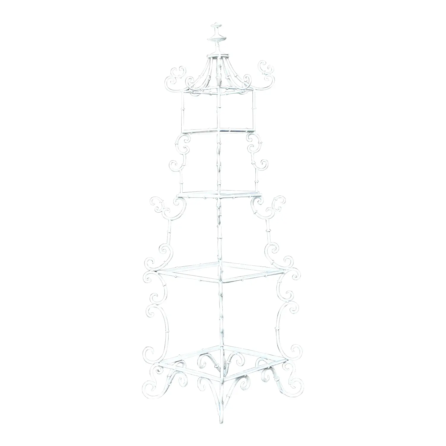 Vintage Wrought Iron Pagoda Etagere