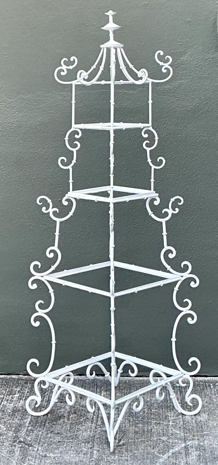 Vintage Wrought Iron Pagoda Etagere - Side view