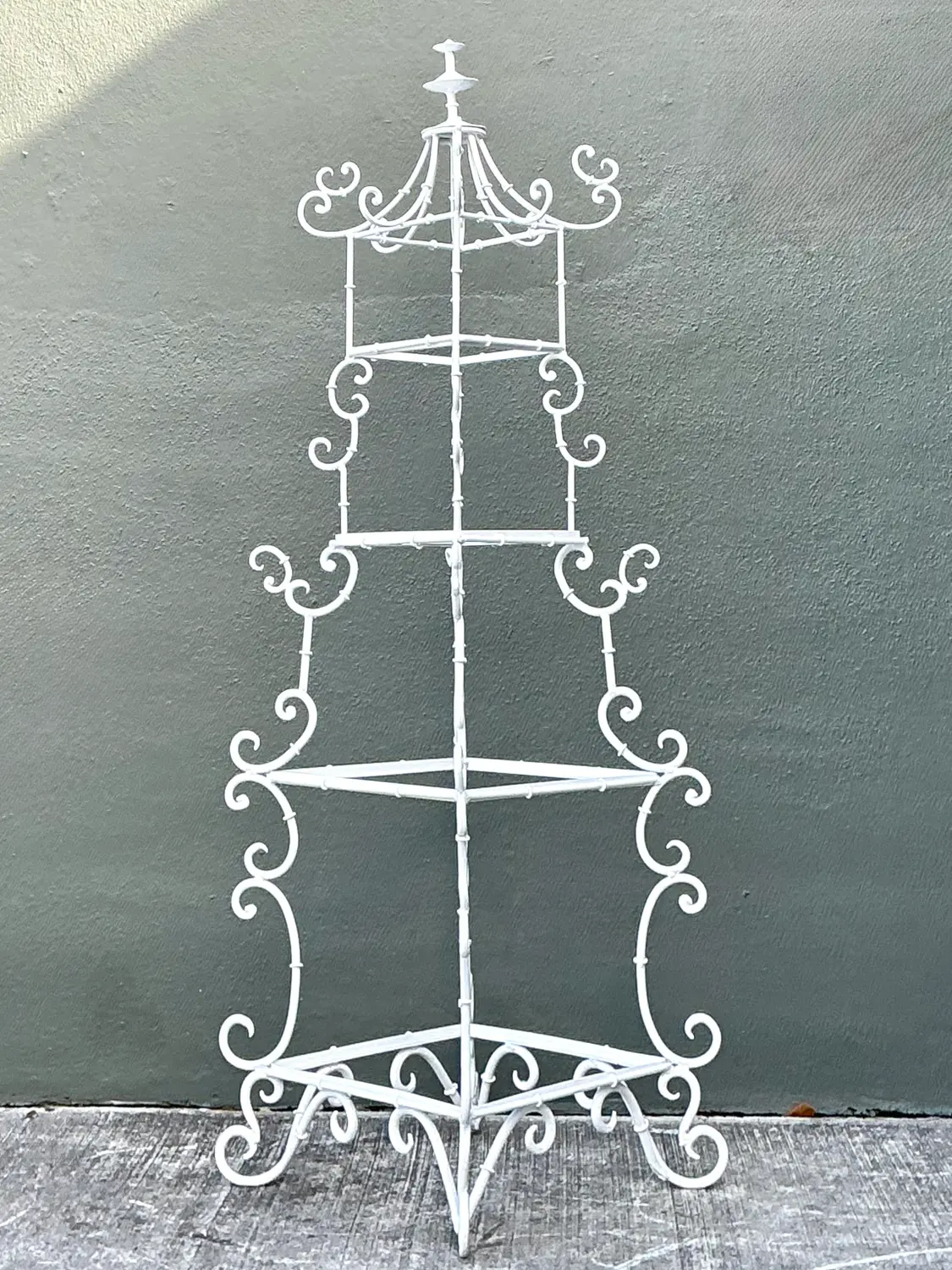 Vintage Wrought Iron Pagoda Etagere - Top view