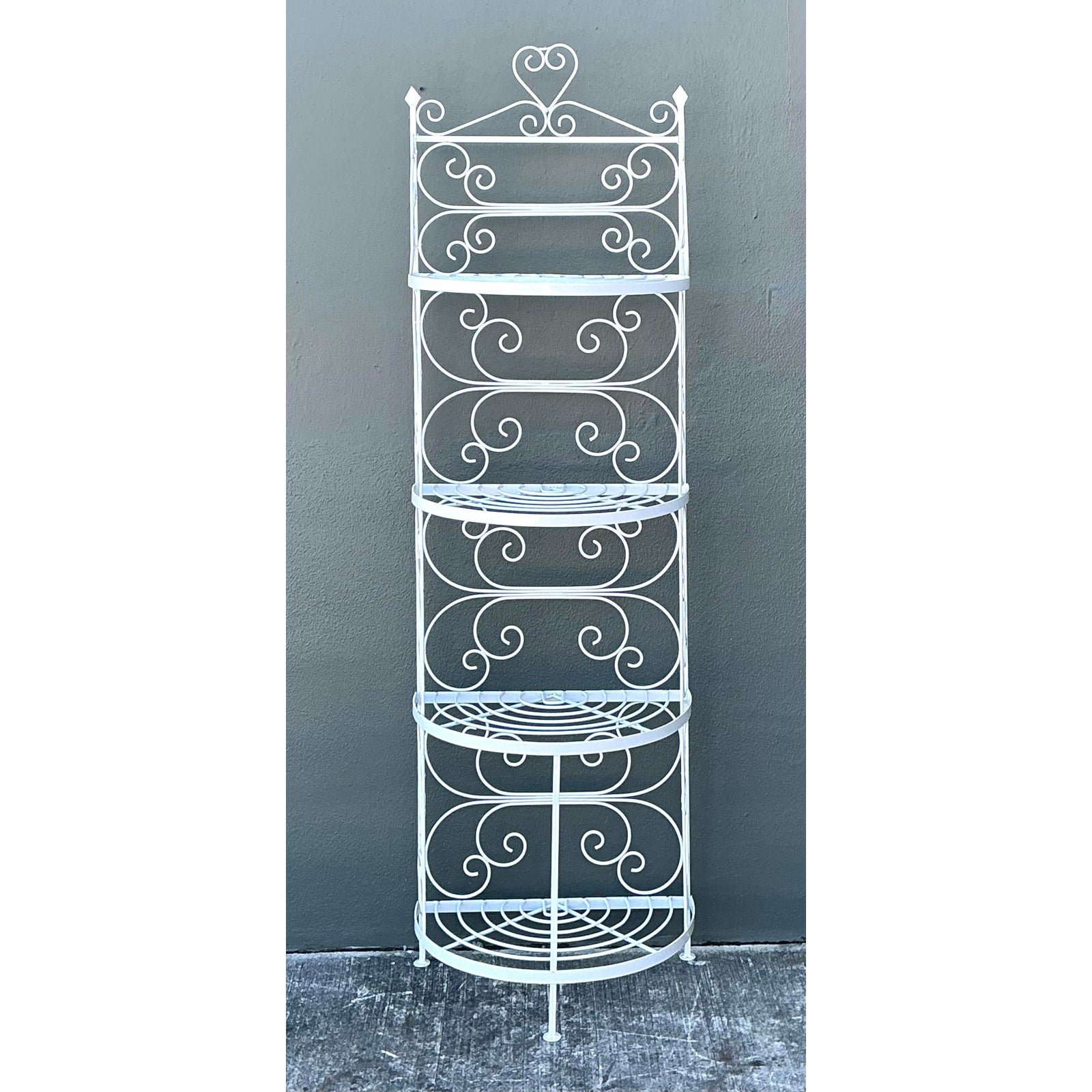 Vintage Wrought Iron Scroll Etagere - Top view