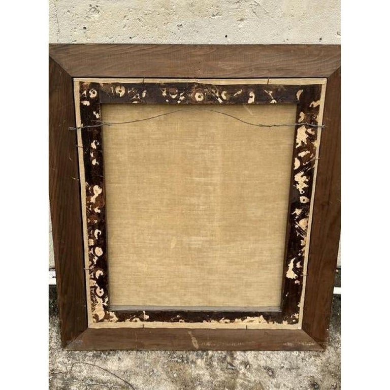 Vintage Boho Original Oil Portrait on Canvas - Top view